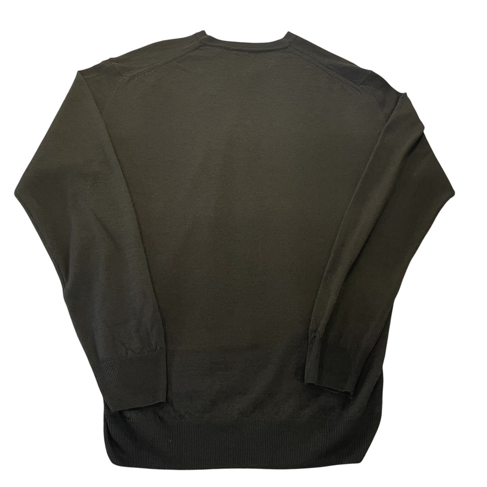 Neiman Marcus Mens XL V-Neck Sweater Black Merino Wool Acrylic Blend Vintage - Picture 3 of 7